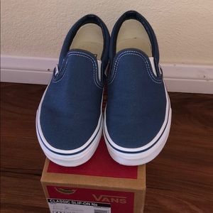 Blue slip on vans